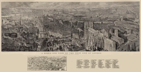Vogelperspektive des West End von London